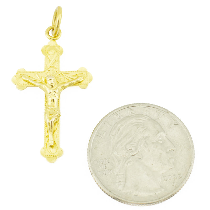 Gold Cross Pendant in 21K Yellow Gold - 3.1 Grams