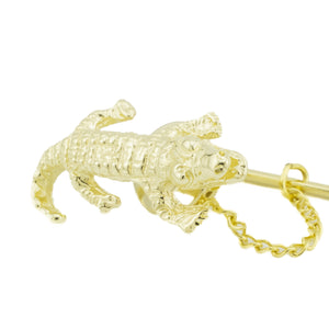 Gold Gator Brooch Pin in 14 Yellow Gold - 5.4 Grams