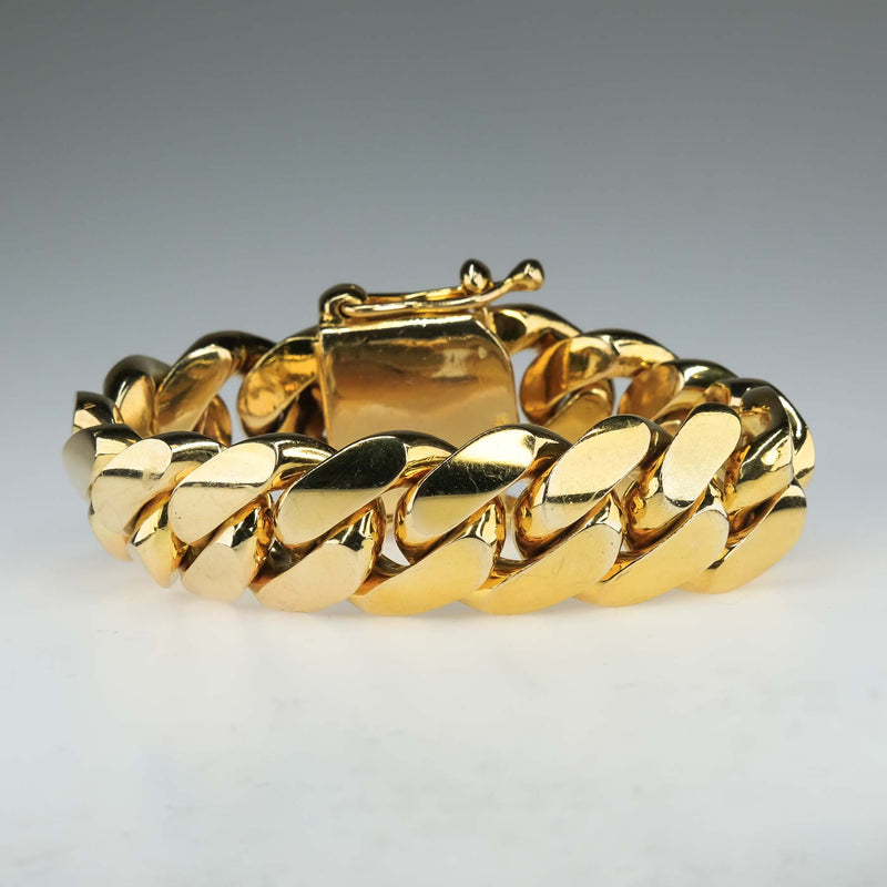 10" Solid Cuban Link Bracelet in 10K Yellow Gold - 445.6 grams
