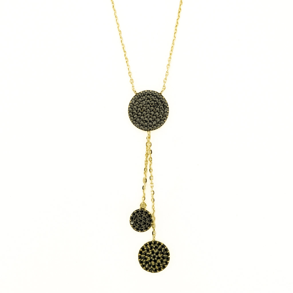 Onyx Drop 16" Necklace in 18K Yellow Gold
