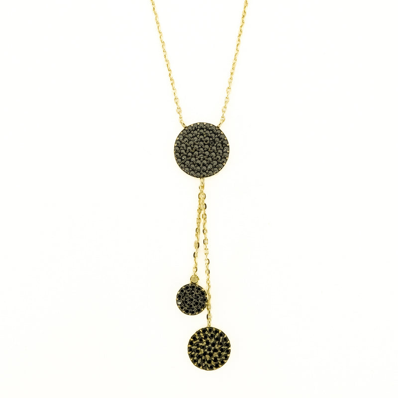 Onyx Drop 16" Necklace in 18K Yellow Gold