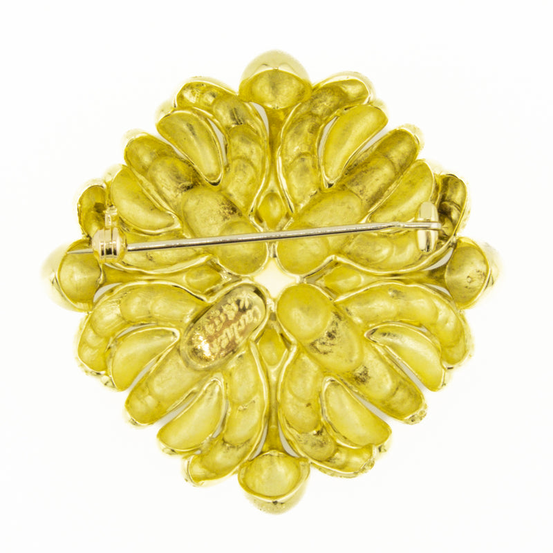 Cartier Chrysanthemum Brooch 18K Yellow Gold - 37 Grams