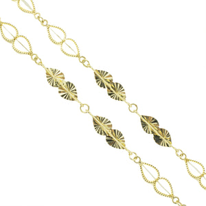 4mm Wide Fancy Fashion 17" Gold Chain in 14K Yellow Gold