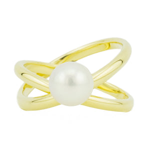 Mikimoto 7.6mm Pearl Solitaire Ring in18K Yellow Gold - Size 7.5