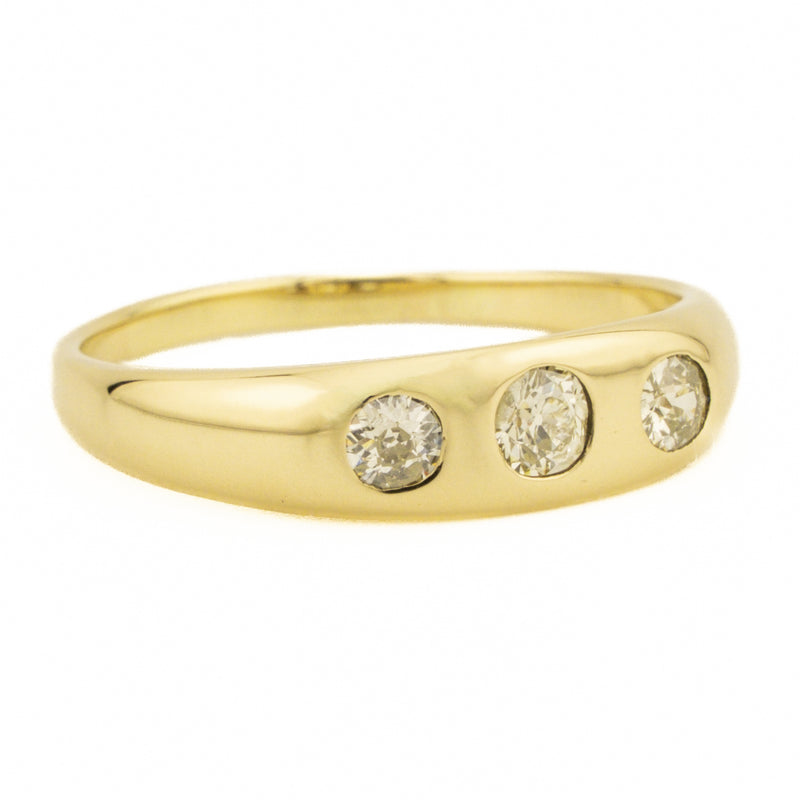 0.65ctw European Cut Diamond Band Ring in 14K Yellow Gold - Size 12.5