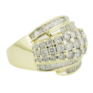 3.00ctw Diamond Cluster Lady's Ring in 10K Yellow Gold - Size 7