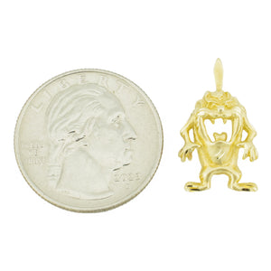 Tasmanian Devil Charm Pendant in 14K Yellow Gold - 2 Grams