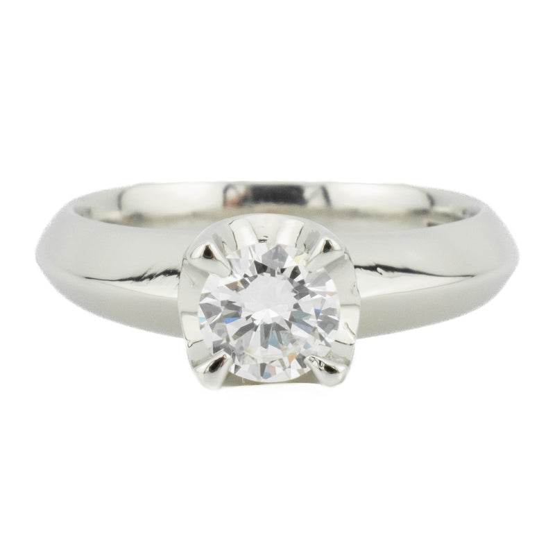 0.66ct Round Brilliant H/VS2 Diamond Solitaire Engagement Ring in Platinum - Size 5.25