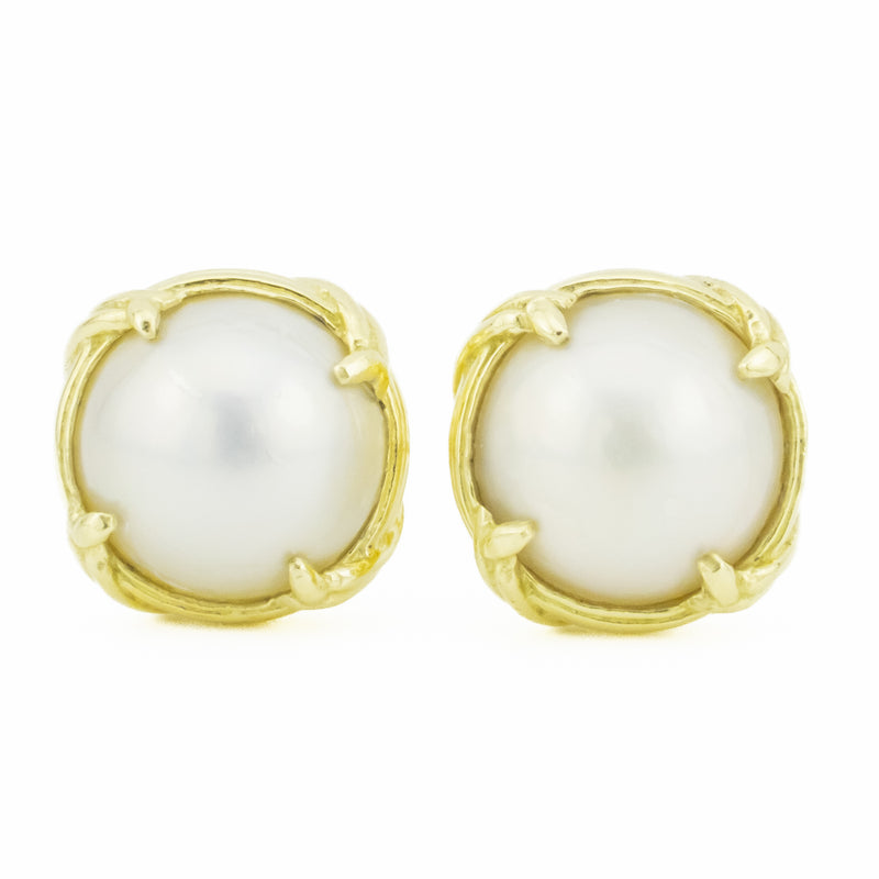 Peter Thomas Roth Mabe Pearl Solitaire Stud Earrings in 18K Yellow Gold