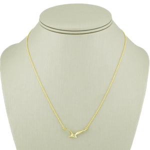 Seagull Diamond Solitaire 16" Necklace in 18K Yellow Gold - 2.8grams