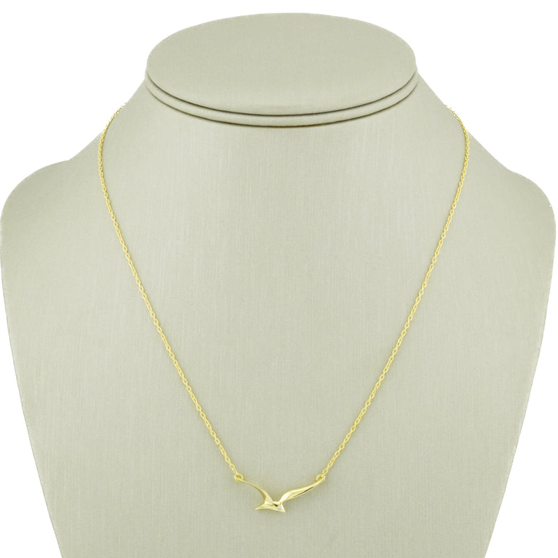 Seagull Diamond Solitaire 16" Necklace in 18K Yellow Gold - 2.8grams