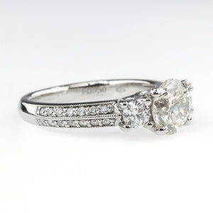 1.25ct EGL Diamond w/Side Accents Engagement Ring in Platinum