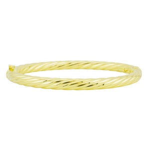 6mm Gold Fashion Bangle 7.25" Bracelet in 18K Yellow Gold - 9.1 Grams