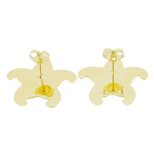 Gold Starfish Hollow Earrings in 14K Yellow Gold - 3.6 Grams