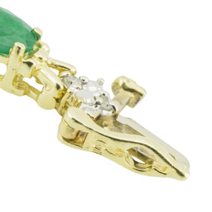 6.45ctw Oval Emerald & Diamond Accented Tennis Bracelet in 14K Yellow Gold - 9.7 Grams