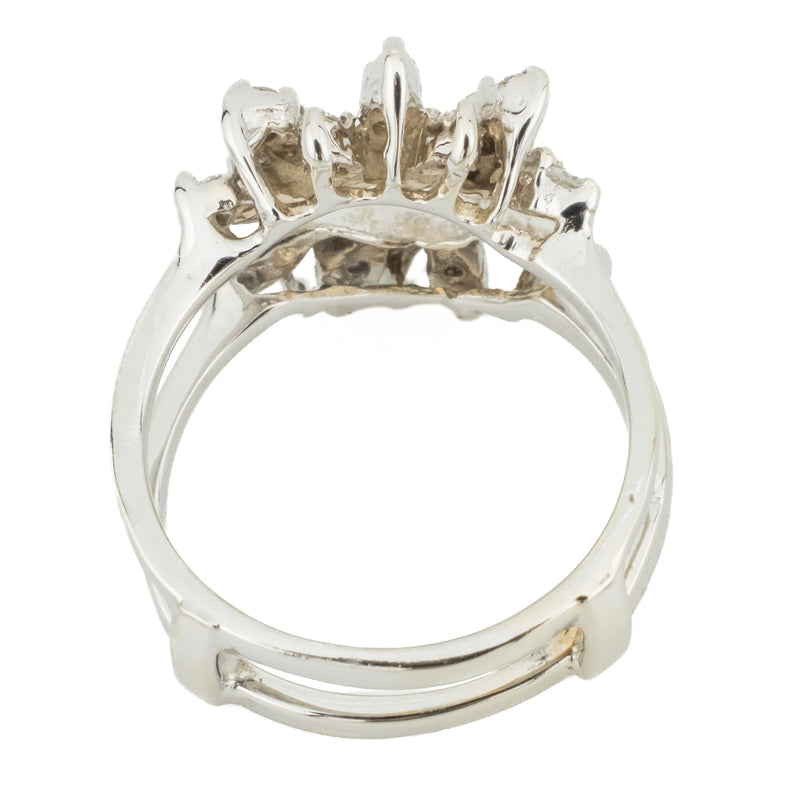 0.42ctw Diamond Accented Ring Guard Enhancer in 14K White Gold - Size 6.25