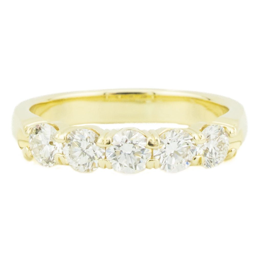 1.00ctw Round Diamond Band Ring in 18K Yellow Gold - Size 6.25