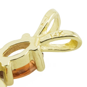 1.25ctw Marquise Cut Garnet Accented Cross Pendant in 14K Yellow Gold - 2 Grams
