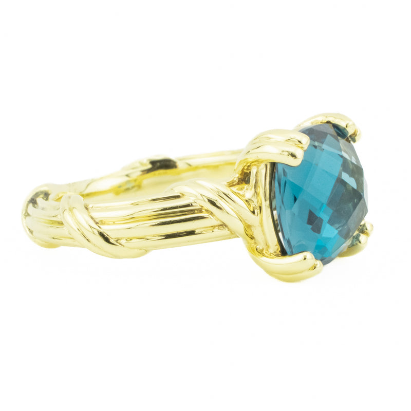 Peter Thomas Roth 4.65ctw Cushion Topaz Solitaire Gemstone Ring in 18K Yellow Gold - Size 6.25