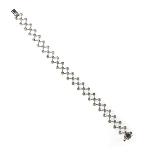 2.38ctw Round Diamond Bezel Lattice 7.25" Bracelet in 14K White Gold