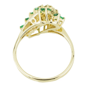 0.40ctw Emerald w/ 0.15ctw Diamond Accents Gemstone Ring in 14K Yellow Gold - Size 6.25