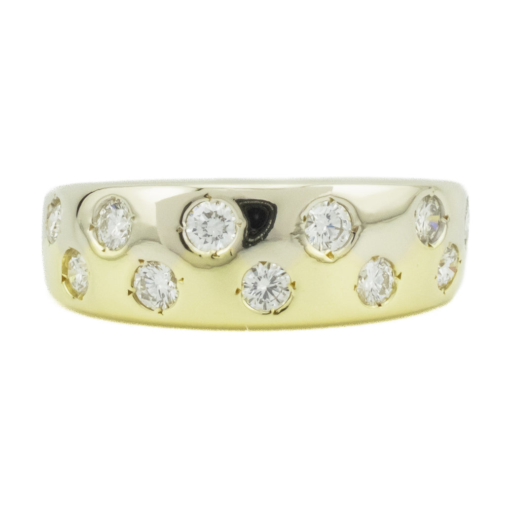 0.50ctw Round Brilliant Diamond Accented Band Ring in 18K Two-Tone Gold - Size 6