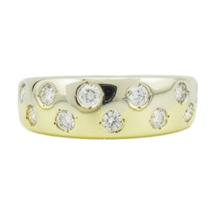 0.50ctw Round Brilliant Diamond Accented Band Ring in 18K Two-Tone Gold - Size 6