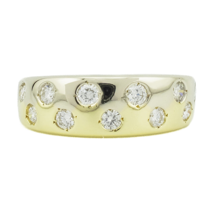 0.50ctw Round Brilliant Diamond Accented Band Ring in 18K Two-Tone Gold - Size 6