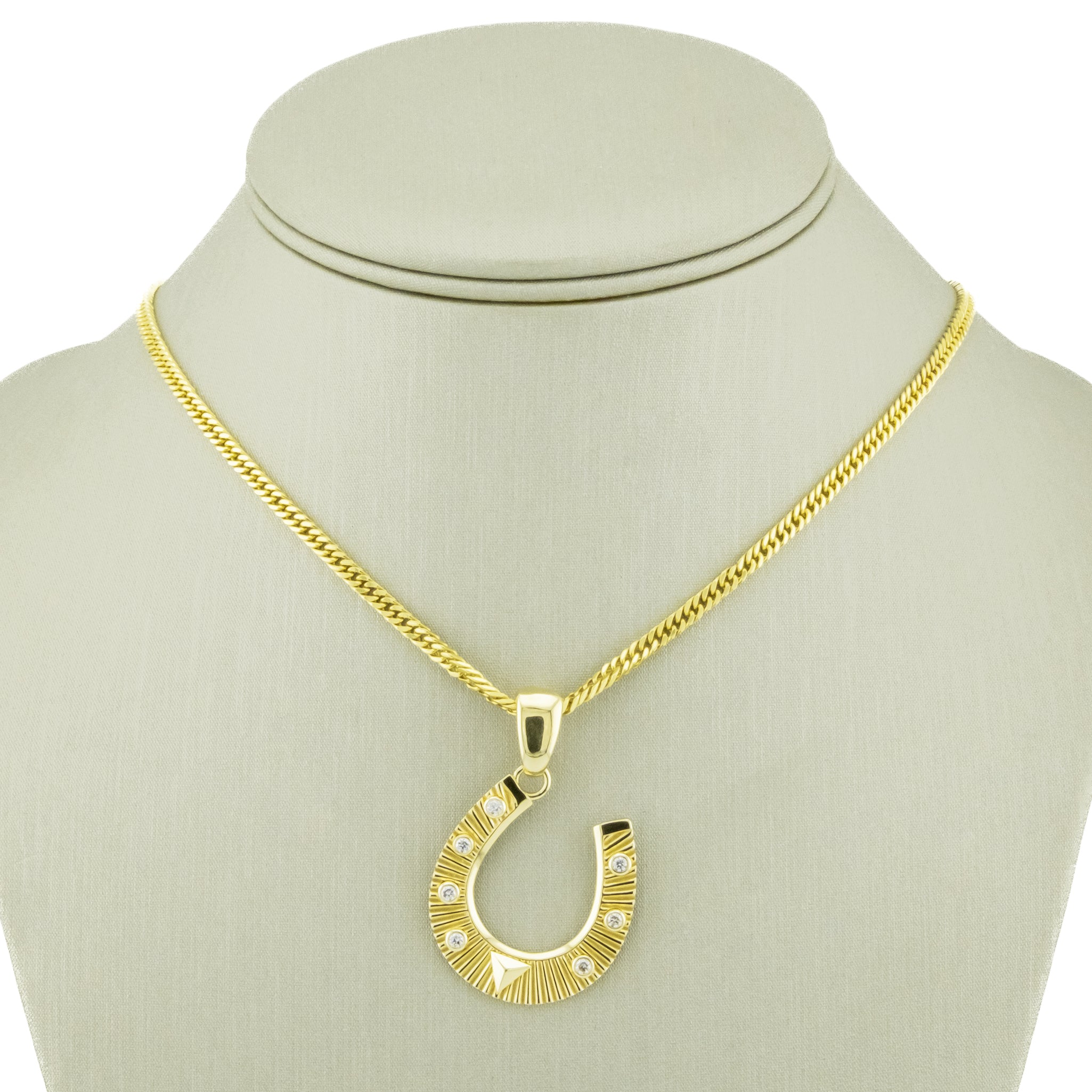 Foundrae 0.25ctw Diamond Accented Horseshoe Pendant in 18K Yellow