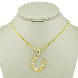 Foundrae 0.25ctw Diamond Accented Horseshoe Pendant in 18K Yellow Gold - Chain Not Included