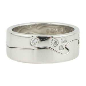 Georg Jensen "Fusion" 0.20ctw Round Diamond Accented Ring in 18K White Gold - Size 6.25