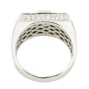 1.00ctw Gent's Diamond Cluster Ring in 14K White Gold - Size 8.5