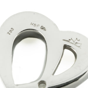 Hearts On Fire 0.20ctw Round Brilliant Diamond Solitaire Heart Pendant & 18" Chain in 18K White Gold