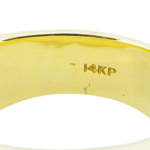 0.20ctw Diamond Etruscan Revival Cigar Band Ring in 14K Yellow Gold - Size 7.5