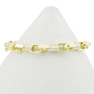 7mm Wide Fashion Gold Chain 8.5" Bracelet in 14K Yellow Gold - 35.4 grams