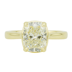 IGI Lab 2.46ctw Elongated Cushion Cut Solitaire Diamond F/VS1 Engagement Ring in 14K Yellow Gold - Size 7