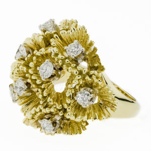 1.25ctw Anemone Diamond Cluster Ring in 18K Yellow Gold - Size 5.75
