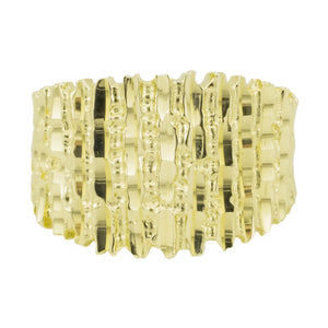 Gold Fancy Textured Ring in 14K Yellow Gold - Size 6.5
