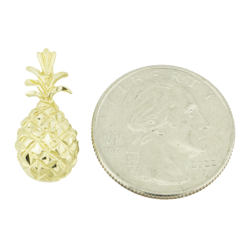 Gold Pineapple Pendant in 14K Yellow Gold - 1.9 Grams