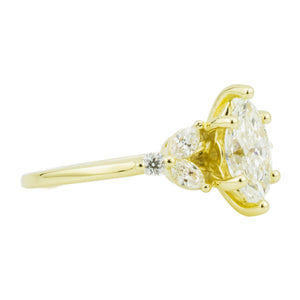 GIA 1.00ctw Marquise D/VS2 Diamond & Accented Engagement Ring in 14K Yellow Gold - Size 6.5