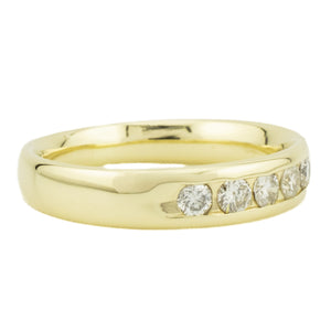 0.35ctw Men's Diamond Accented Wedding Band in 14K Yellow Gold - Size 10