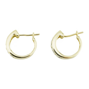 1.00ctw Round Diamond Pavé Set Hoop Earrings in 14K Yellow Gold