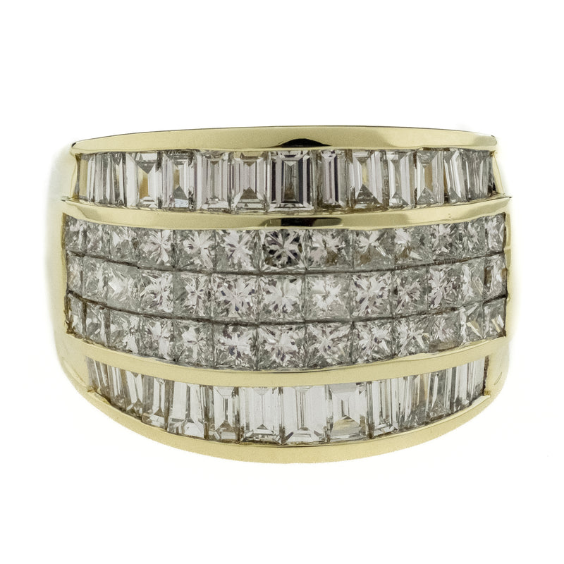 4.74ctw Gent's Diamond Cluster Ring in 18K Yellow Gold - Size 10.25