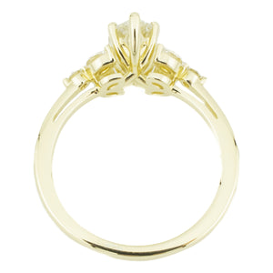 GIA 0.86ctw Marquise Diamond & Accented Engagement Ring in 14K Yellow Gold - Size 7