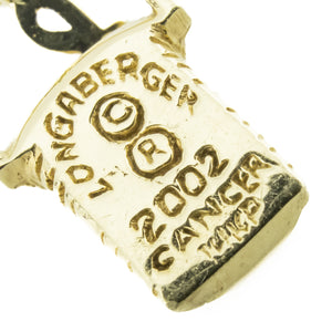 LongabergerGold Brest Cancer Basket Pendant in 14K Yellow Gold - 2.6 Grams