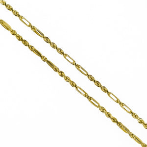 3.5mm Wide Modified Fancy Rope Link 30" Chain in 14K Yellow Gold - 30.1 grams