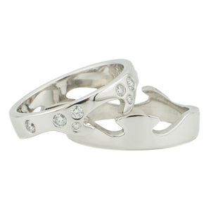 Georg Jensen "Fusion" 0.20ctw Round Diamond Accented Ring in 18K White Gold - Size 6.25