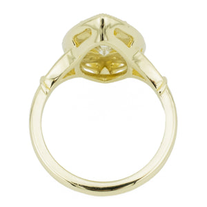 1.12ctw Round Brilliant J/SI2 Diamond and Accented Fashion Ring in 14KYellow Gold - Size 6.75