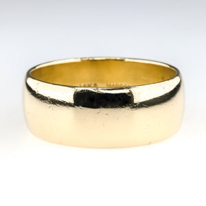 9.25mm Wide Half Round Wedding Band Ring Size 13 in 14K Yellow Gold