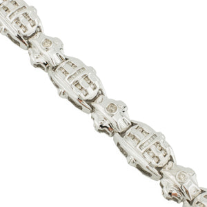1.00ctw Diamond Accented 9" Gents Bracelet in 14K White Gold - 48 Grams
